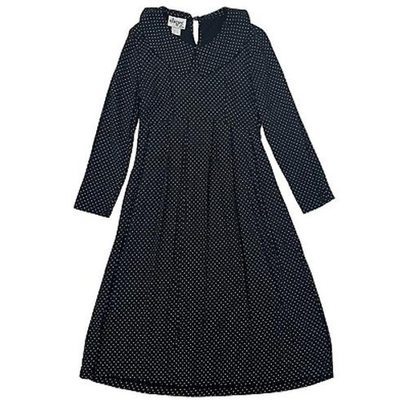 90s Clique Polka Dot Midi Dress Long Sleeve Made in‎ USA Vintage Size 8 - Picture 1 of 6